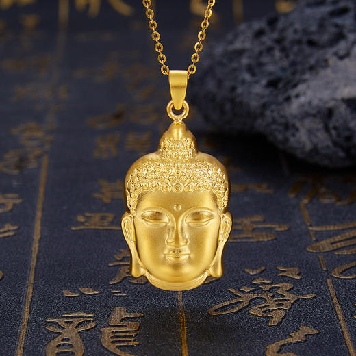 【限时克减150元】足金999 古法空心福字佛头吊坠（不含链）(YGFDZ00250-2)（预售产品下单后不退款不退货不换货不补差价）（预售产品下单后不退款不退货不换货不补差价） 商品图0