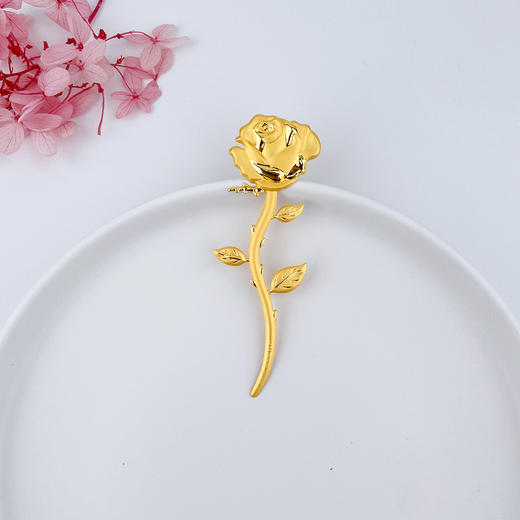 【线上黄金屋】【定价黄金】足金999 投资金纪念收藏礼品黄金玫瑰花摆件（配红包、亚克力盒）(YCBKJC00039)（预售产品下单后不退款不退货不换货不补差价） 商品图5