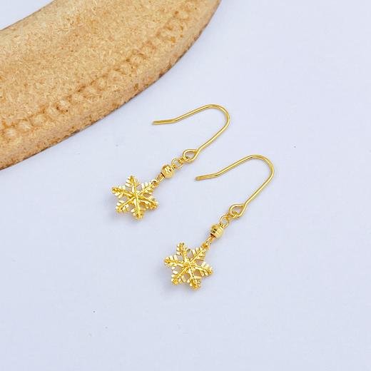 【限时克减150元】足金999 (足金999字印)5G黄金绕线雪花耳勾耳吊(5GES00614)（预售产品下单后不退款不退货不换货不补差（预售产品下单后不退款不退货不换货不补差 商品图1