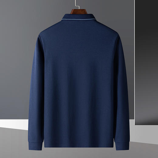 【福利款】罗蒙男士春秋经典双面领男式polo衫男长袖t恤男打底衫男士t恤 商品图6