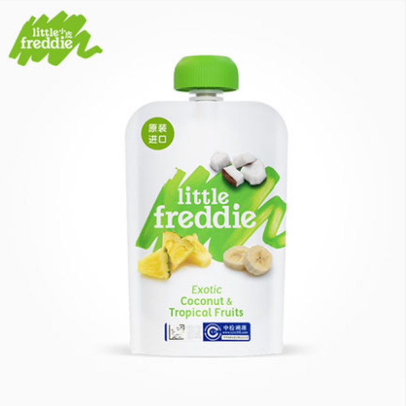 英国little freddie小皮椰子凤梨香蕉苹果泥 100g
