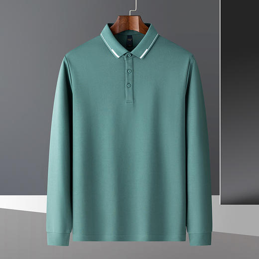 【福利款】罗蒙男士春秋经典双面领男式polo衫男长袖t恤男打底衫男士t恤 商品图5