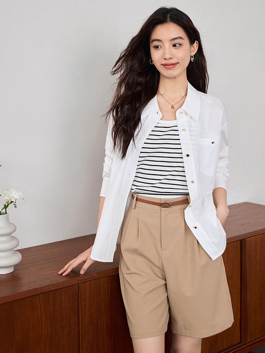 【初夏新品】熙世界条纹吊带针织背心女2025夏新款法式内搭U领无袖打底上衣 商品图5