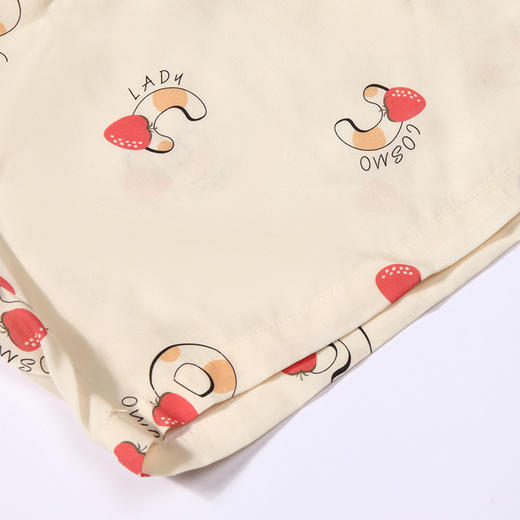 都市丽人生活家居春夏睡衣女梭织人棉家居服薄款短袖短裤女士梭织棉套装LH42B7 商品图6