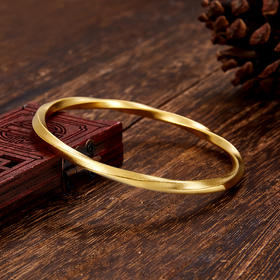 【限时克减150元】足金999 #莫比乌斯  古法实心(面宽约3.5-4mm)莫比乌斯环固口手镯(YGFSZ00337)（预售产品下单后不退款不退货不换货不补差价）