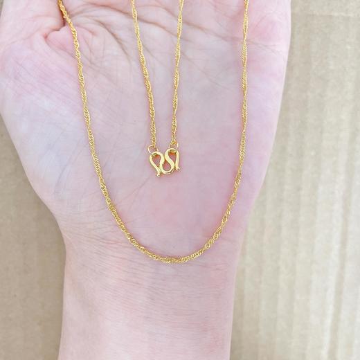 【限时克减150元】足金999.99 五9黄金水波纹项链(AFWJ000XL00001)补差价）预售产品下单后不退款不退货不换货不补差价 商品图2