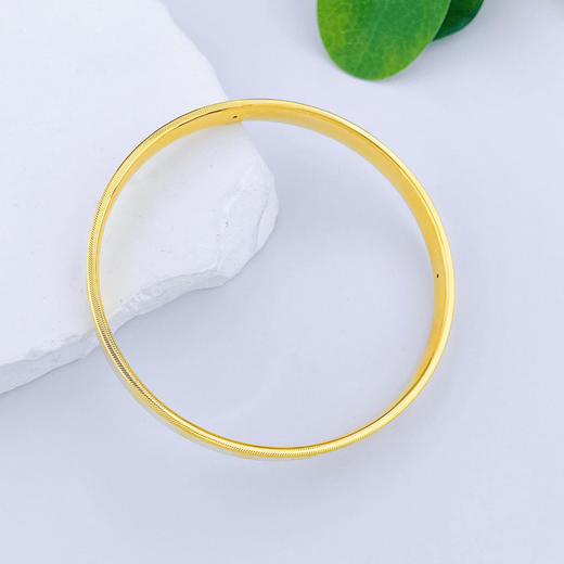 【限时克减150元】足金 【精品】3D硬金空心CNC光面固口四叶草万花筒手镯（面宽约5.9-6.3mm）(AR3DSZ00007)（下单后不退款不退货不补差价） 商品图1