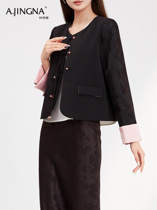 【积分兑换】阿菁娜东方气质新中式优雅盘扣短外套F29C207003 商品图5