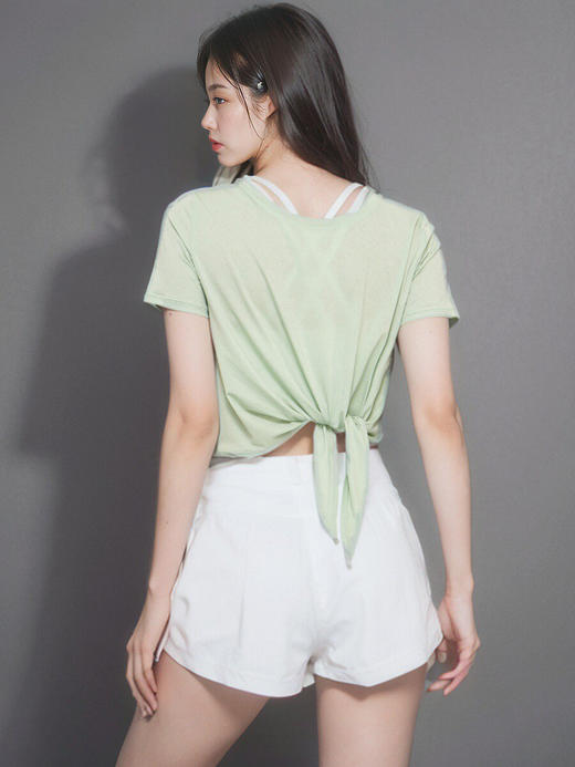 哈瓦塔小凉风侧面打结清凉感春季罩衫H340110 商品图11