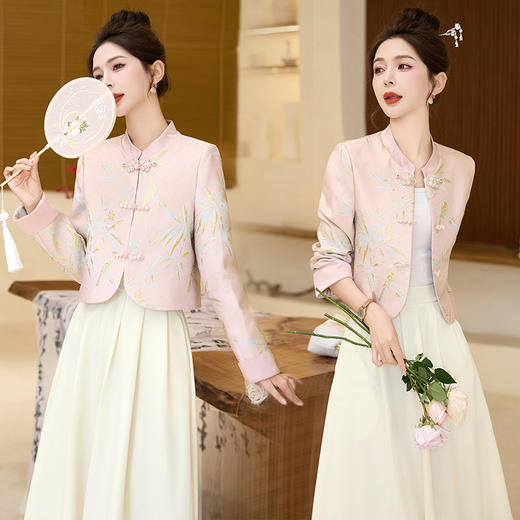 优雅新中式，提花半身裙两件套HR-QMC6183 商品图0