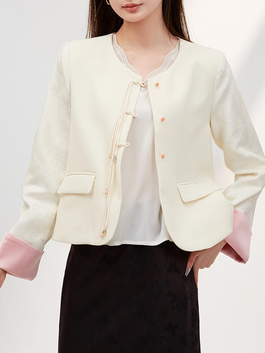 【积分兑换】阿菁娜东方气质新中式优雅盘扣短外套F29C207003 商品图3