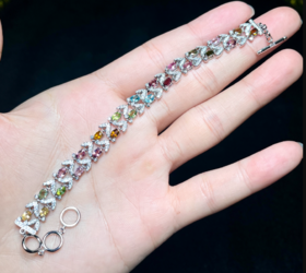 S925碧玺双排手链