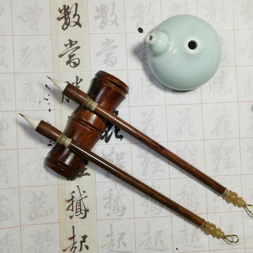 【牛斗檀杆.缠纸鸡距】含墨饱满 书写手感甚佳 不分叉 回锋聚锋好 商品图1