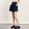 谜底牛仔短裤女2024夏季新品复古文艺风花苞式高腰A型裤242MK0713 商品缩略图1
