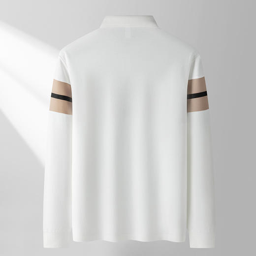 【色织撞色条】罗蒙男士春秋经典polo衫男长袖百搭长袖t恤男士polo衫 商品图4