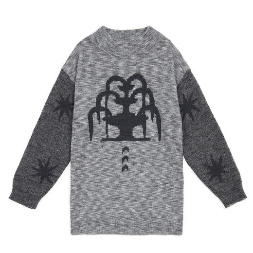 CryingCenter 花灰拼色长款喷泉星星毛衣 哭喊中心 商品图4