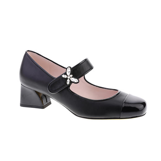 sheme蝶雨彩虹系列光感漆皮蝴蝶水晶扣饰优雅玛丽珍女士单鞋可定制 商品图4