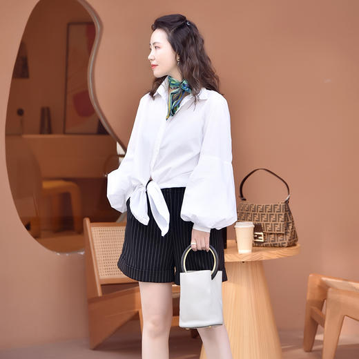 圣三利女装新春秋季休闲条纹短裤SL121C06 商品图1