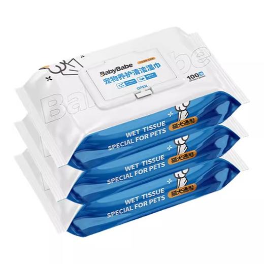 babybabe清洁湿巾除臭擦屁屁清洁泪痕抑菌猫咪狗狗宠物湿巾100抽 商品图4