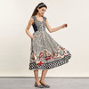 谜底吊带连衣裙2024夏季新品度假风复古黑白条绣花长裙242ML0678 商品缩略图1