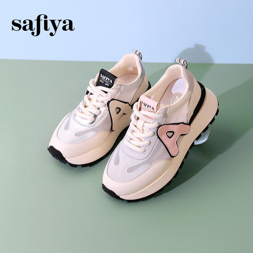 Safiya/索菲娅2024春潮流拼接轻便网面透气厚底阿甘运动鞋 SF41112432 商品图13