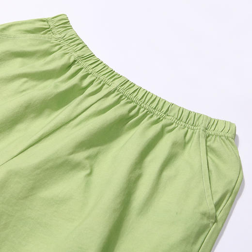 都市丽人舒适外出春夏睡衣女32支CVC单面家居服薄款短袖短裤女士棉质套装LH42D9 商品图5