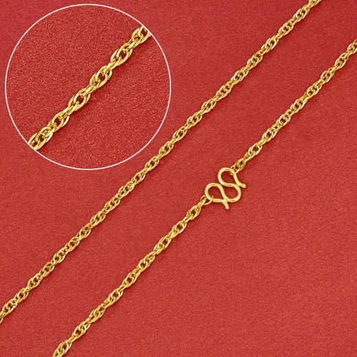 【限时克减150元】足金999.99 五9黄金绞丝链项链(ACXL00002-2)补差价）补差价）预售产品下单后不退款不退货不换货不补差价 商品图0