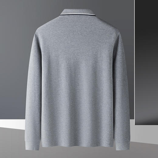 罗蒙男士春秋纯棉t恤男长袖polo衫男经典百搭男士polo衫男长袖上衣男 商品图6