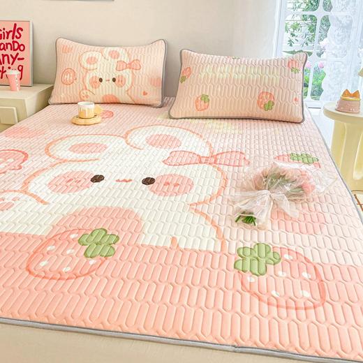 2025卡通小清新凉感丝大版乳胶凉席三件套1.5m2米冰丝凉席子直播 商品图12