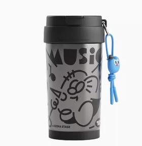 uooha多巴胺双饮咖啡杯音跃百分百-黑色