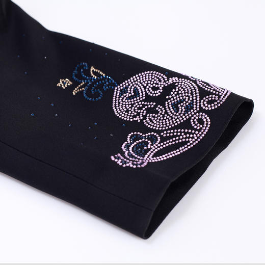 MC823斯尔丽2024春季新款浪漫满天星彩色烫钻圆领七分袖收腰修身连衣裙 商品图5