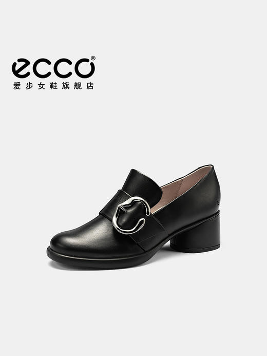 【自营】ecco/爱步  爱步女鞋单鞋 新款真皮粗跟高跟鞋乐福鞋皮鞋 22244301001 商品图1