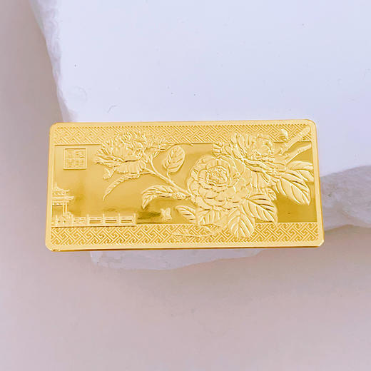 【限时克减150元】【20克】足金999.9 #投资理财 花开富贵金条20g（配亚克力盒）(YDJT00008-05)（预售产品下单后不退款不退货不换货不补差价） 商品图3
