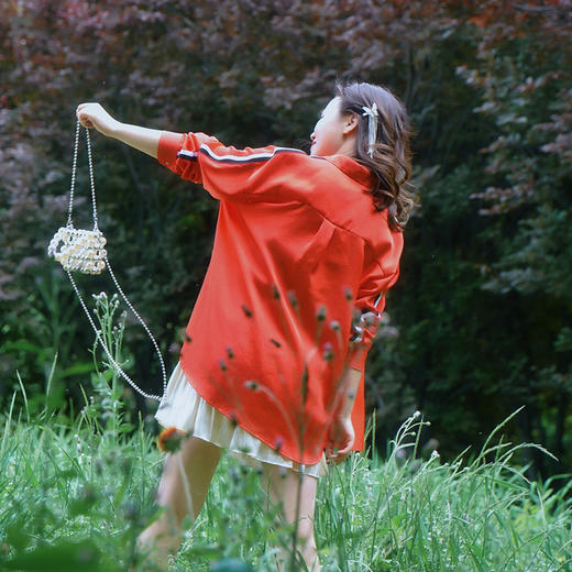 圣三利女装春秋季缎面条纹拼接衬衫SL121E32 商品图2