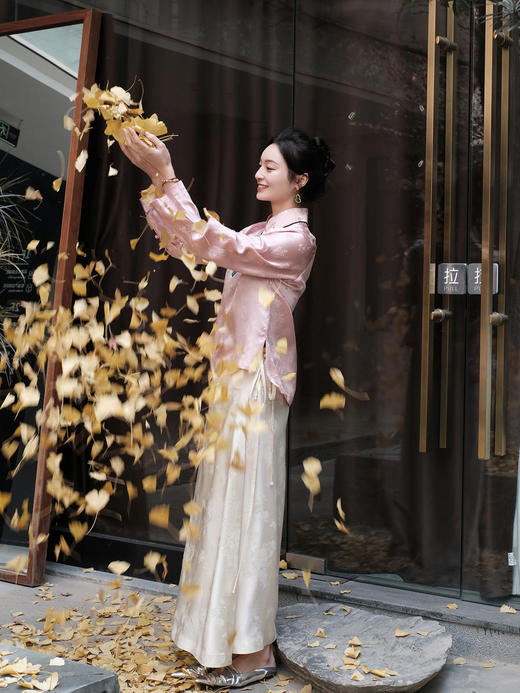 盛唐牡丹 |蝶恋花真丝女上衣 商品图14