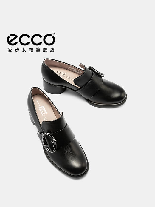 【自营】ecco/爱步  爱步女鞋单鞋 新款真皮粗跟高跟鞋乐福鞋皮鞋 22244301001 商品图2