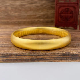 【限时克减150元】足金【油亮版本】古法空心固口外光内百福手镯泥鳅背手镯(面宽约9.4-9.8mm，厚度约4.5mm)(AIGFSZ00670-1)预售产品下单后不退款不退货不换货不补差价）