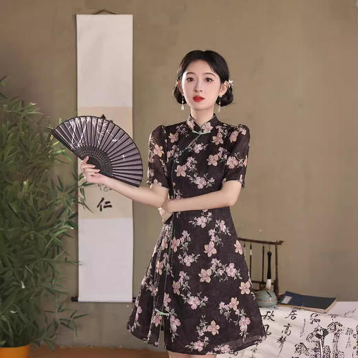 时尚新中式，短款A字日常改良旗袍XL-24186 商品图4