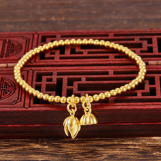 【限时克减150元】足金999 #两世欢 #古法两世欢圆珠(圆珠约3.1-3.5mm)手串(周长约16.5-17.5cm)(YGFSC00011)补差价）预售产品下单后不退款不退货不换货不补差价 商品图0