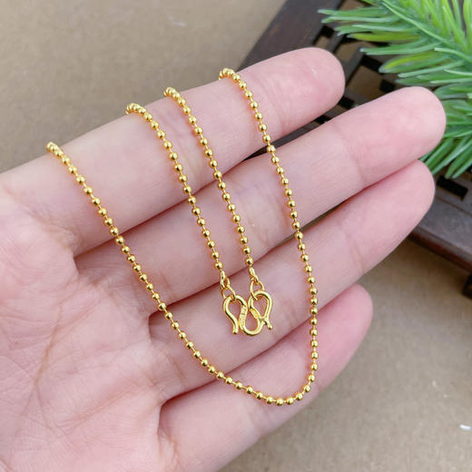 【限时克减150元】足金999.9 圆珠项链珠仔链(AF050XL00112)预售产品下单后不退款不退货不换货不补差价 商品图2