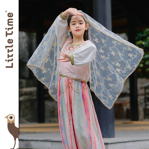 Littletime女童新中式连衣裙2024春夏海上风华套装舞蹈裙公主裙 商品图0