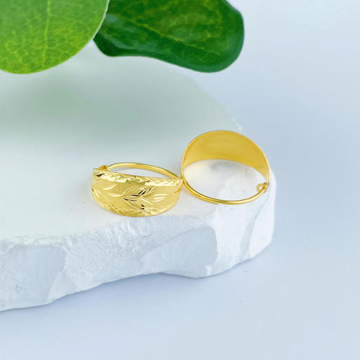 【定价黄金】足金999 (足金999字印)5G黄金车花花卉蛇肚耳包(5GES00290)（预售产品下单后不退款不退货不换货不补差价）（预售产品下单后不退款不退货不换货不补差价） 商品图1