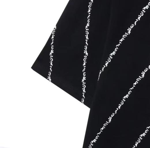 T639夏季新款条纹印花男女短袖休闲宽松上衣时尚百搭潮流T恤 商品图3