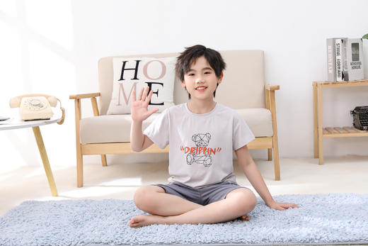 【39元限时秒杀】【秀黛】男童冰感纯棉短袖套装男童夏季睡衣家居服H2441007T【门店同款】【如遇缺货自动退款，介意勿拍】 商品图5