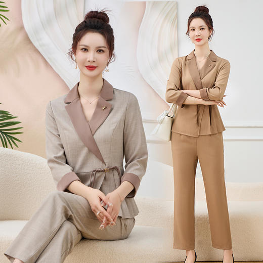 时尚洋气休闲，长裤职业西装两件套HR-MLLJ6670 商品图1