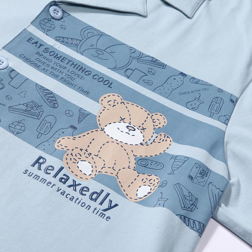 都市丽人亲情蜜语都市锋尚好睡好眠春夏睡衣男32支CVC单面家居服薄款短袖短裤男士棉质套装FH40A8 商品图7