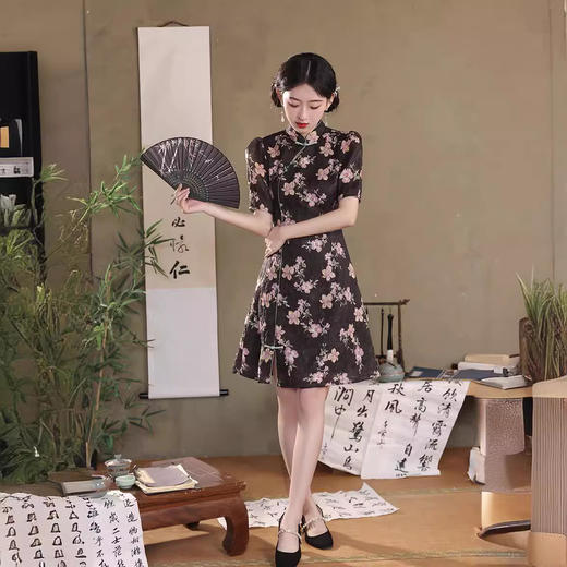 时尚新中式，短款A字日常改良旗袍XL-24186 商品图1