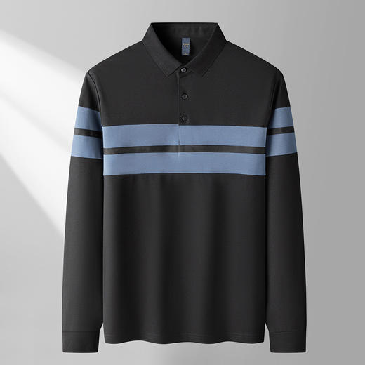 【色织撞色条】罗蒙男士春秋经典polo衫男长袖百搭长袖t恤男士polo衫 商品图3
