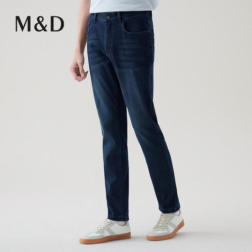 【名盾】舒适弹力牛仔裤，中腰直筒裤型，穿着舒适有型M0AL36610B 商品图2