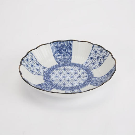 22cm菊形深盘 青花麻叶 商品图1